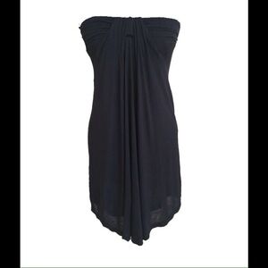 Kenneth Cole Black Strapless Gathered Front Jersey Short Dress, Size XS 🔴